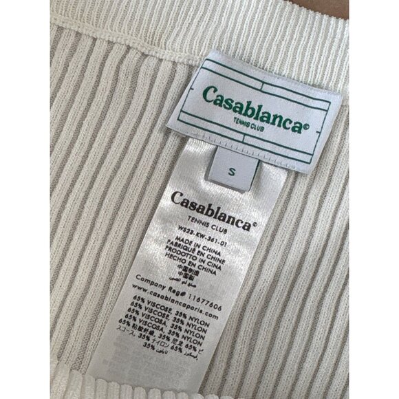 Casablanca Cut Out Ribbed Bralette in White Small New Womens Cropped Tube Top - Picture 6 of 10